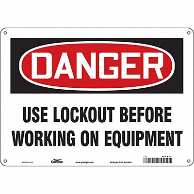 CONDOR 469M13 Safety Sign 10 inx14 in Aluminum
