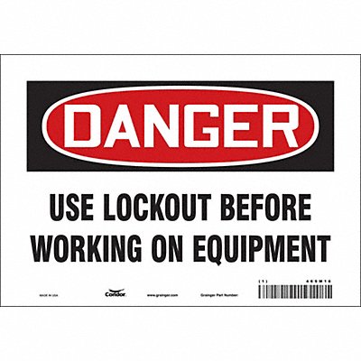 CONDOR 469M16 Safety Sign 7 in x 10 in Vinyl