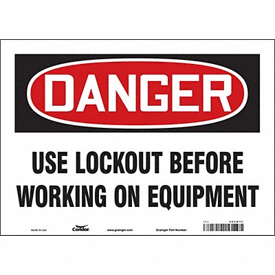 CONDOR 469M17 Safety Sign 10 in x 14 in Vinyl
