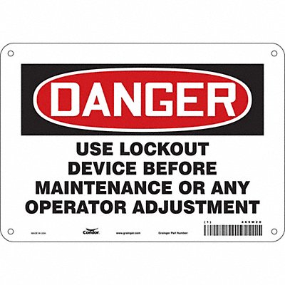 CONDOR 469M20 Safety Sign 7 inx10 in Polyethylene
