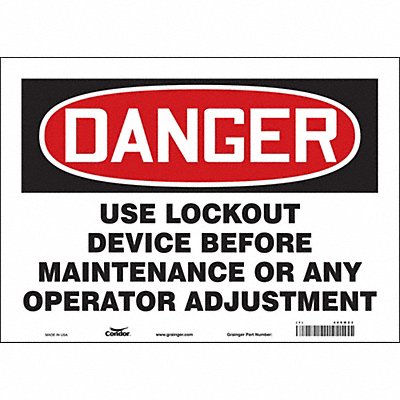 CONDOR 469M23 Safety Sign 10 in x 14 in Vinyl