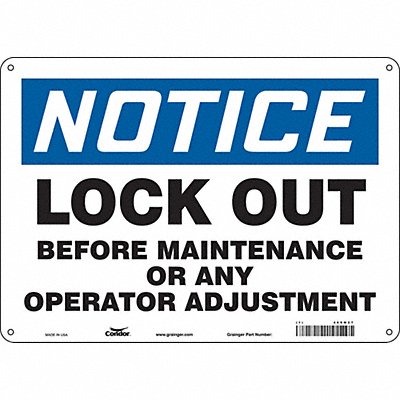 CONDOR 469M27 Safety Sign 10 inx14 in Polyethylene