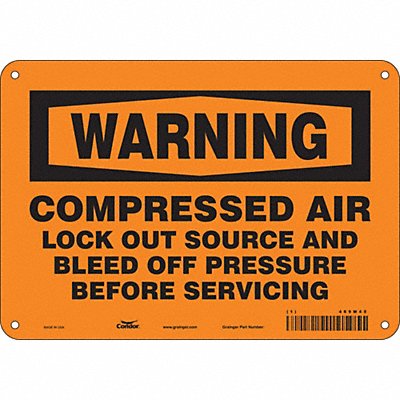 CONDOR 469M45 Safety Sign 7 in x 10 in Aluminum