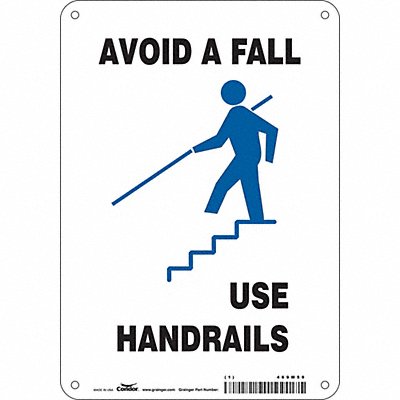 CONDOR 469M59 Safety Sign 10 inx7 in Polyethylene