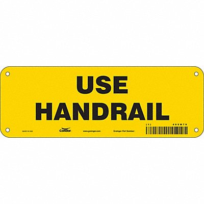 CONDOR 469M79 Safety Sign 3.5in x 10in Polyethylene