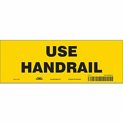 CONDOR 469M80 Safety Sign 3.5in x 10in Vinyl