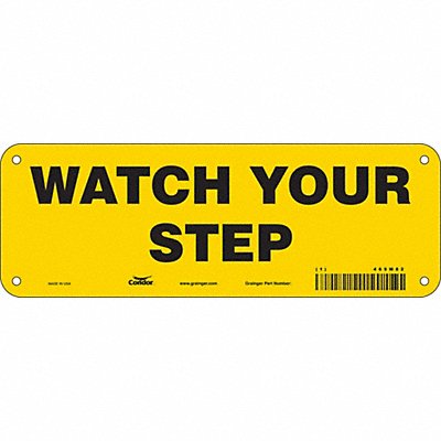 CONDOR 469M82 Safety Sign 3.5in x 10in Polyethylene