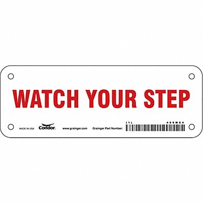 CONDOR 469M84 Safety Sign 2.5in x 7in Aluminum