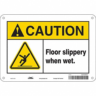 CONDOR 469N61 Safety Sign 7 in x 10 in Aluminum