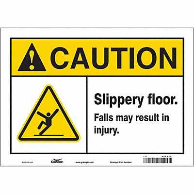 CONDOR 469N72 Safety Sign 10 inx14 in Vinyl