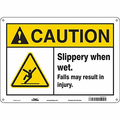 CONDOR 469N74 Safety Sign 10 in x 14 in Aluminum