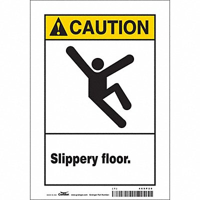 CONDOR 469P20 Safety Sign 10 inx7 in Vinyl