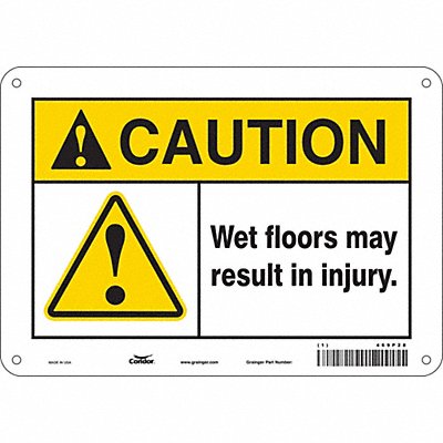 CONDOR 469P28 Safety Sign 7 in x 10 in Aluminum