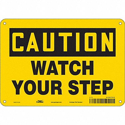 CONDOR 469P46 J6974 Safety Sign 7 in x 10 in Aluminum