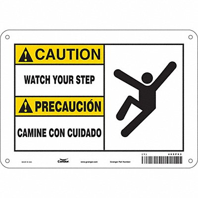 CONDOR 469P63 Safety Sign 7 inx10 in Polyethylene