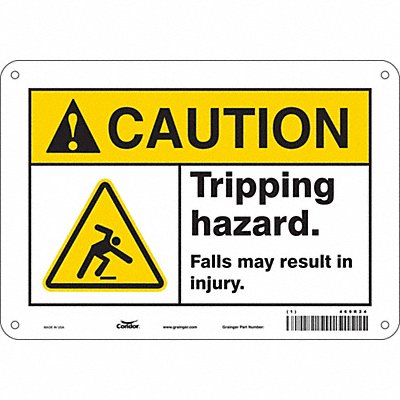 CONDOR 469R24 Safety Sign 7 in x 10 in Aluminum