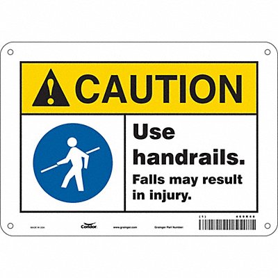 CONDOR 469R46 Safety Sign 7 in x 10 in Aluminum
