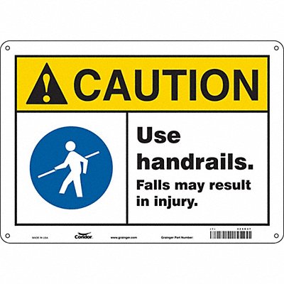 CONDOR 469R47 Safety Sign 10 inx14 in Aluminum