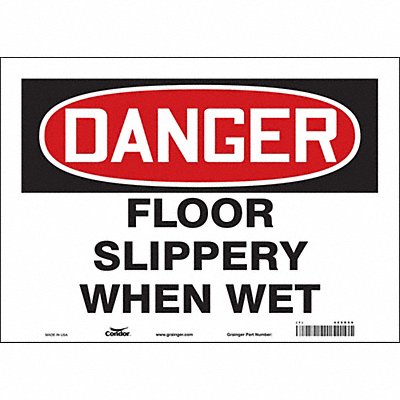 CONDOR 469R69 Safety Sign 10 in x 14 in Vinyl