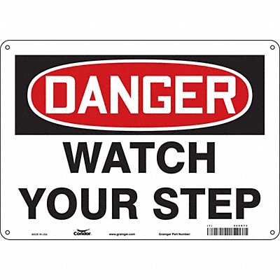 CONDOR 469R73 Safety Sign 10 inx14 in Polyethylene