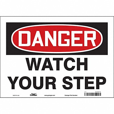 CONDOR 469R75 Safety Sign 10 in x 14 in Vinyl