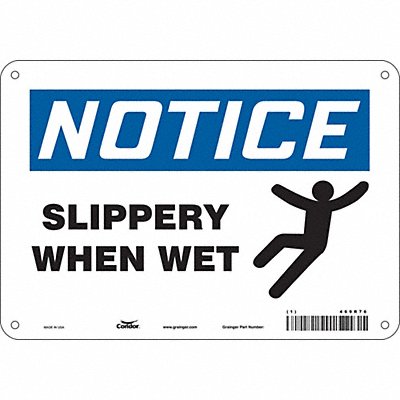 CONDOR 469R76 Safety Sign 7 in x 10 in Aluminum