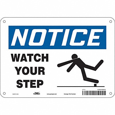 CONDOR 469R88 Safety Sign 7 in x 10 in Aluminum