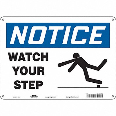 CONDOR 469R89 Safety Sign 10 in x 14 in Aluminum