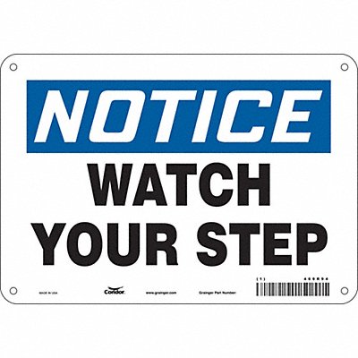 CONDOR 469R94 Safety Sign 7 in x 10 in Aluminum
