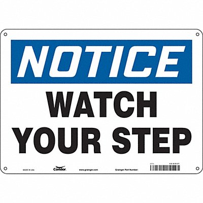 CONDOR 469R97 Safety Sign 10 in x 14 in Polyethylene