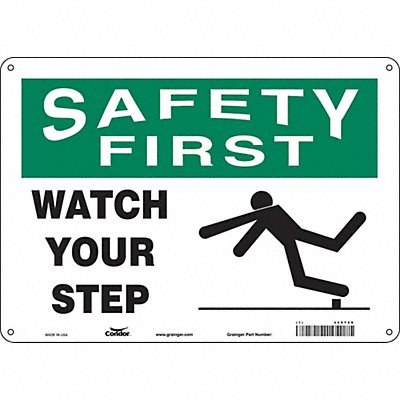 CONDOR 469T08 Safety Sign 10 in x 14 in Aluminum
