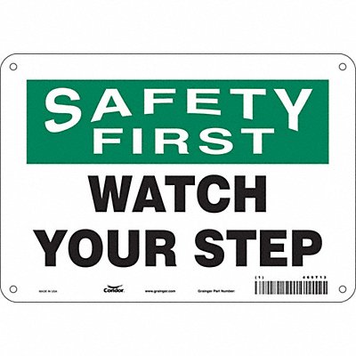 CONDOR 469T13 Safety Sign 7 in x 10 in Aluminum