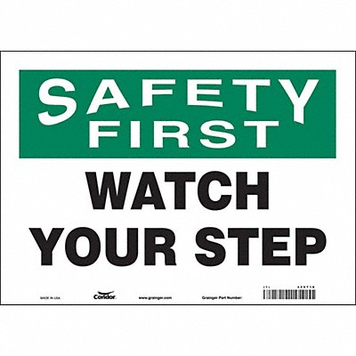 CONDOR 469T18 Safety Sign 10 in x 14 in Vinyl