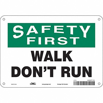 CONDOR 469T19 K1416 Safety Sign 7 in x 10 in Aluminum