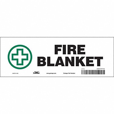 CONDOR 469T76 Safety Sign 3 1/2 in x 10 in Vinyl