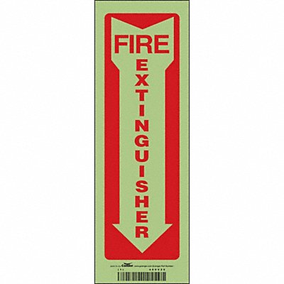 CONDOR 469V20 K2114 Safety Sign 12 in x 4 in Glow Vinyl