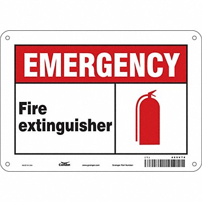 CONDOR 469V78 Safety Sign 7 in x 10 in Glow Vinyl