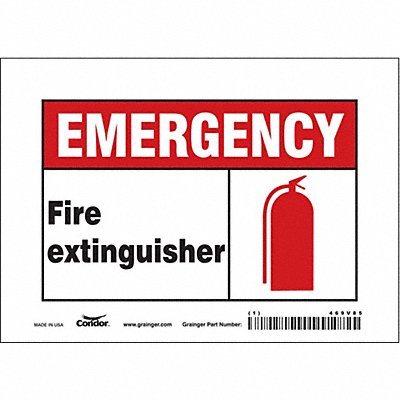CONDOR 469V85 Safety Sign 5 in x 7 in Vinyl