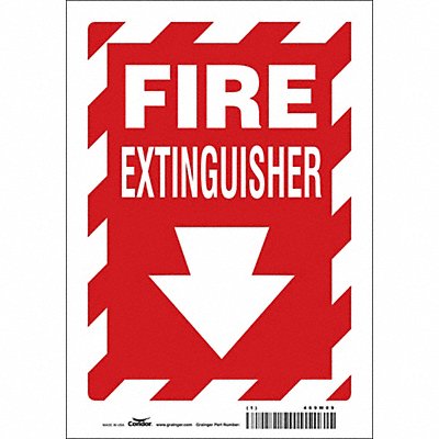 CONDOR 469W09 J7049 Safety Sign 10 in x 7 in Vinyl