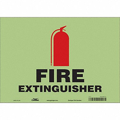 CONDOR 469W33 Safety Sign 10 in x 14 in Glow Vinyl