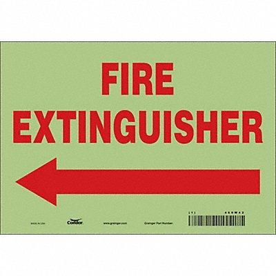 CONDOR 469W42 Safety Sign 7 in x 10 in Glow Vinyl