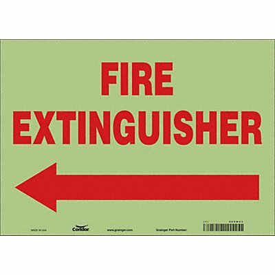 CONDOR 469W43 Safety Sign 10 in x 14 in Glow Vinyl