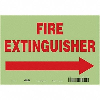 CONDOR 469W52 Safety Sign 7 in x 10 in Glow Vinyl