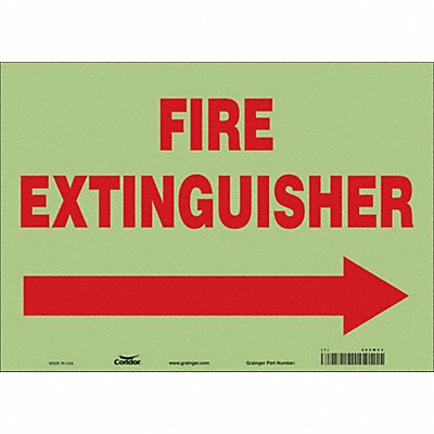 CONDOR 469W53 Safety Sign 10 in x 14 in Glow Vinyl