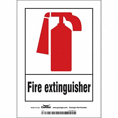 CONDOR 469W78 Safety Sign 7 in x 5 in Vinyl