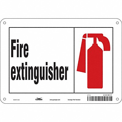CONDOR 469W81 Safety Sign 7 in x 10 in Aluminum