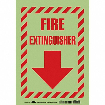 CONDOR 469X27 Safety Sign 10 in x 7 in Glow Vinyl