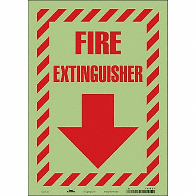 CONDOR 469X28 Safety Sign 14 in x 10 in Glow Vinyl