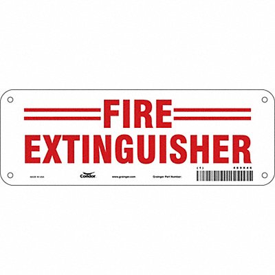 CONDOR 469X46 Safety Sign 3 1/2 in x 10 in Aluminum