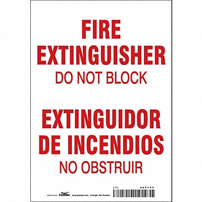 CONDOR 469Y25 Safety Sign 10 in x 7 in Vinyl
